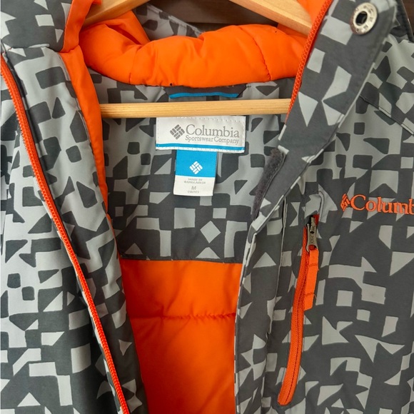 Columbia, Youth- Boy, Geometric Gray and Vibrant Orange Jacket - Picture 3 of 6